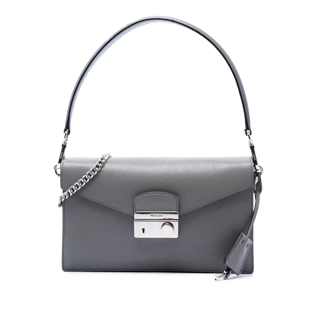 Pre-Loved Prada Mini Saffiano Lux Sound Lock Satchel